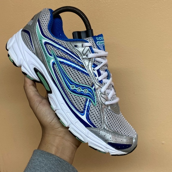 Saucony Cohesion 7 Running Sneakers “Gray Royal Blue Mint Green White Black” - Picture 15 of 16